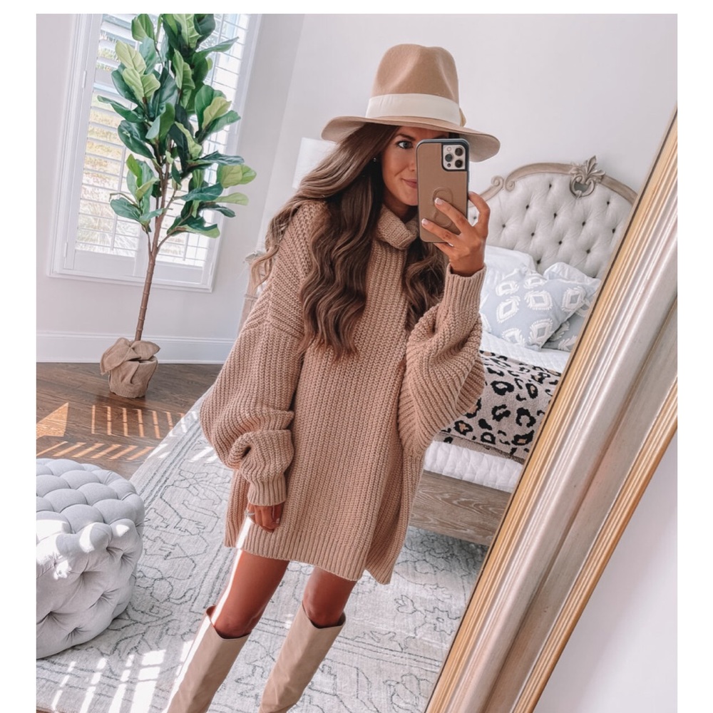 NWT Free People Swim Too Deep Turtleneck Camel